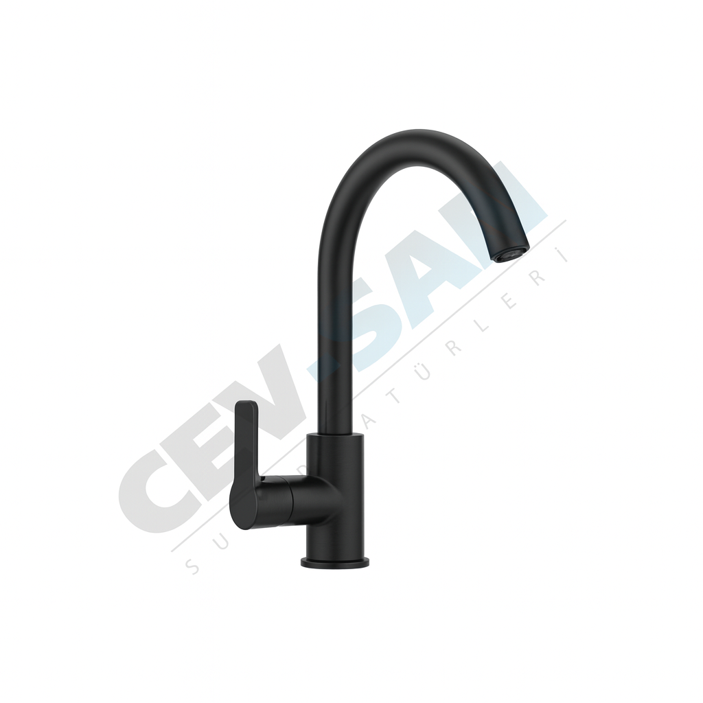 SİYAH MİX PLATİN YÜKSEK LAVABO BATARYASI